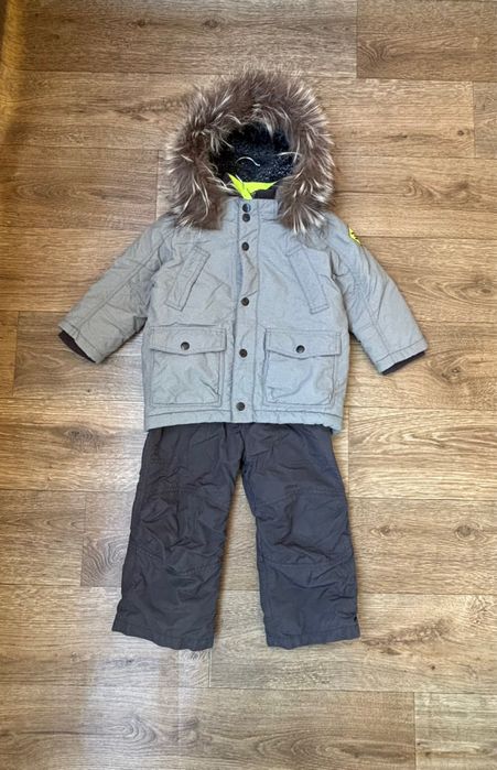 H&M на 2-3р. 92-98см. Дитячий зимовий комплект для хлопчика сірий