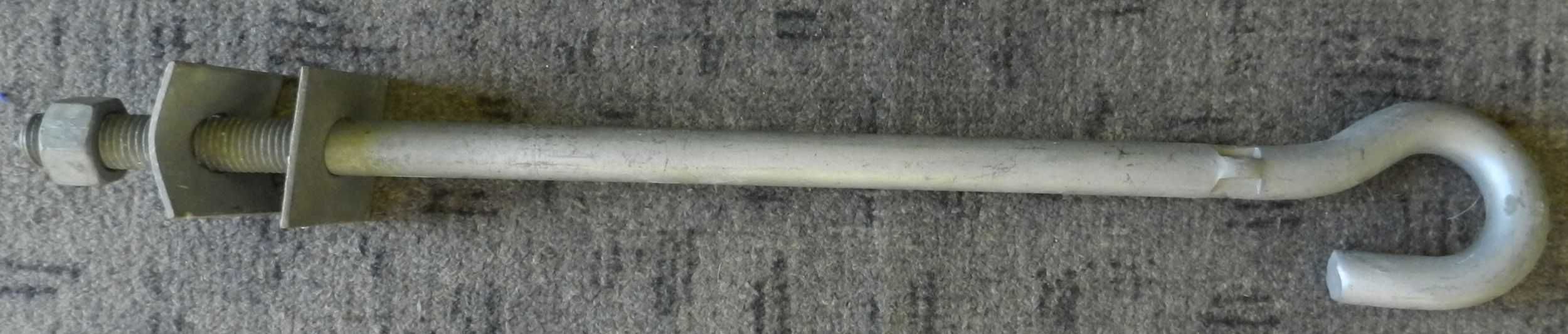 Śruba hakowa do linii napowietrznej 420 mm, stal ocynkowana 20mm