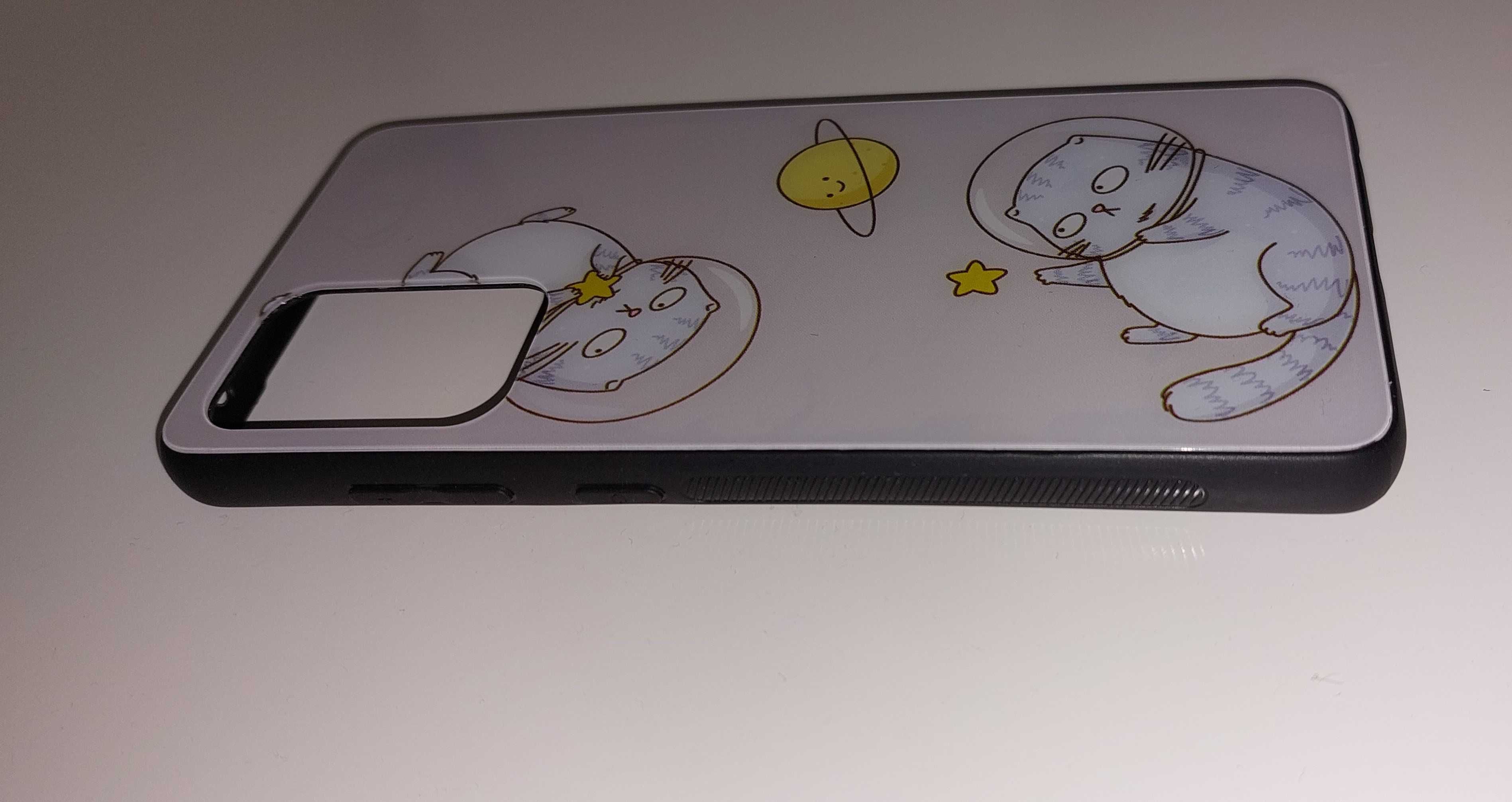 Kot astronauta Etui Futerał Case szklane Samsung Galaxy A 52s