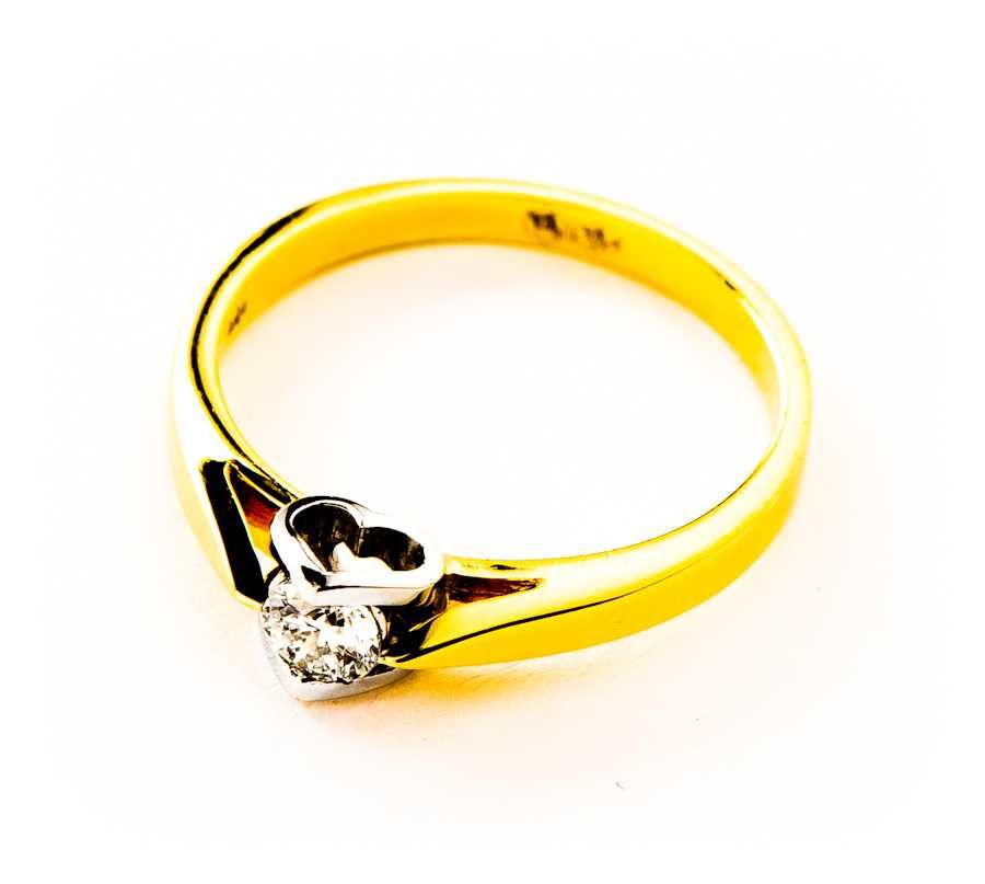 Złoty Pierścionek - DIAMENT 0,23ct - 14K - 2,67g - BRIJU - AMAZING