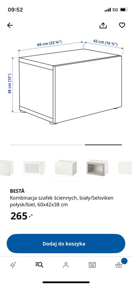 Szafka Besta Ikea bialy połysk