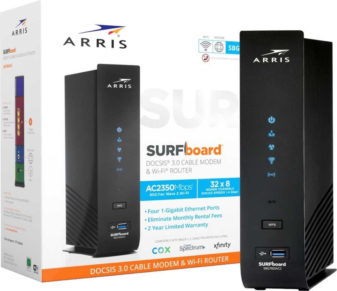 Роутер ARRIS SURFboard SBG7600AC2 DOCSIS 3.0Cable Modem & AC2350 Wi-Fi