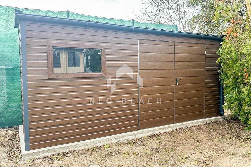 Schowek - Domek Ogrodowy 5X2M Brama Okno Rynny Drewnopodobny Nb159