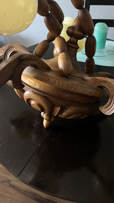 Żyrandol dębowy, robiony na zamówienie, niepowtażalny