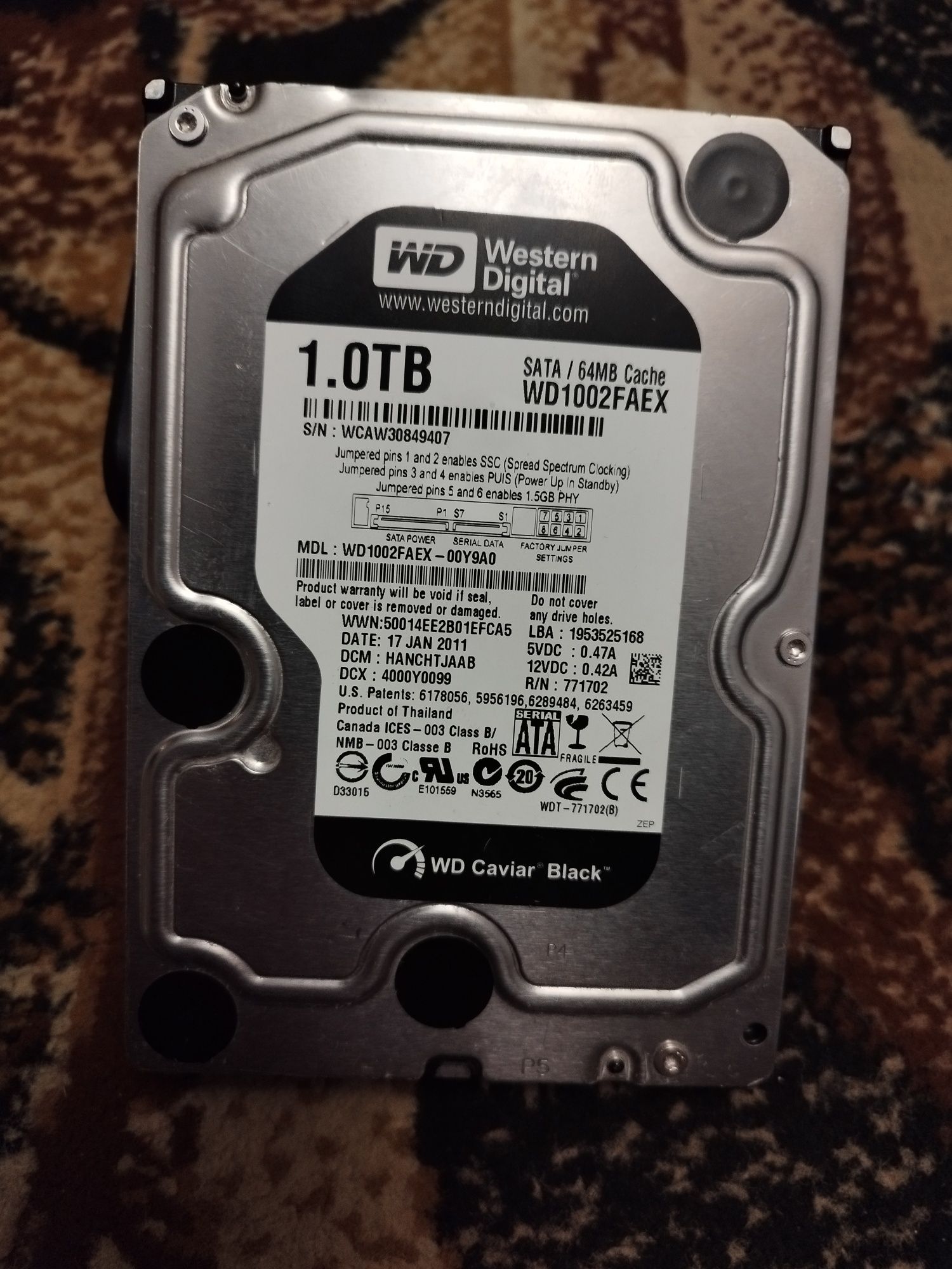 Dysk 1.0 TB nie testowałem
