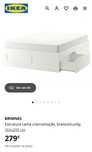 Cama ikea Brimnes QUEEN size 1.60x2.00 “com estrado”