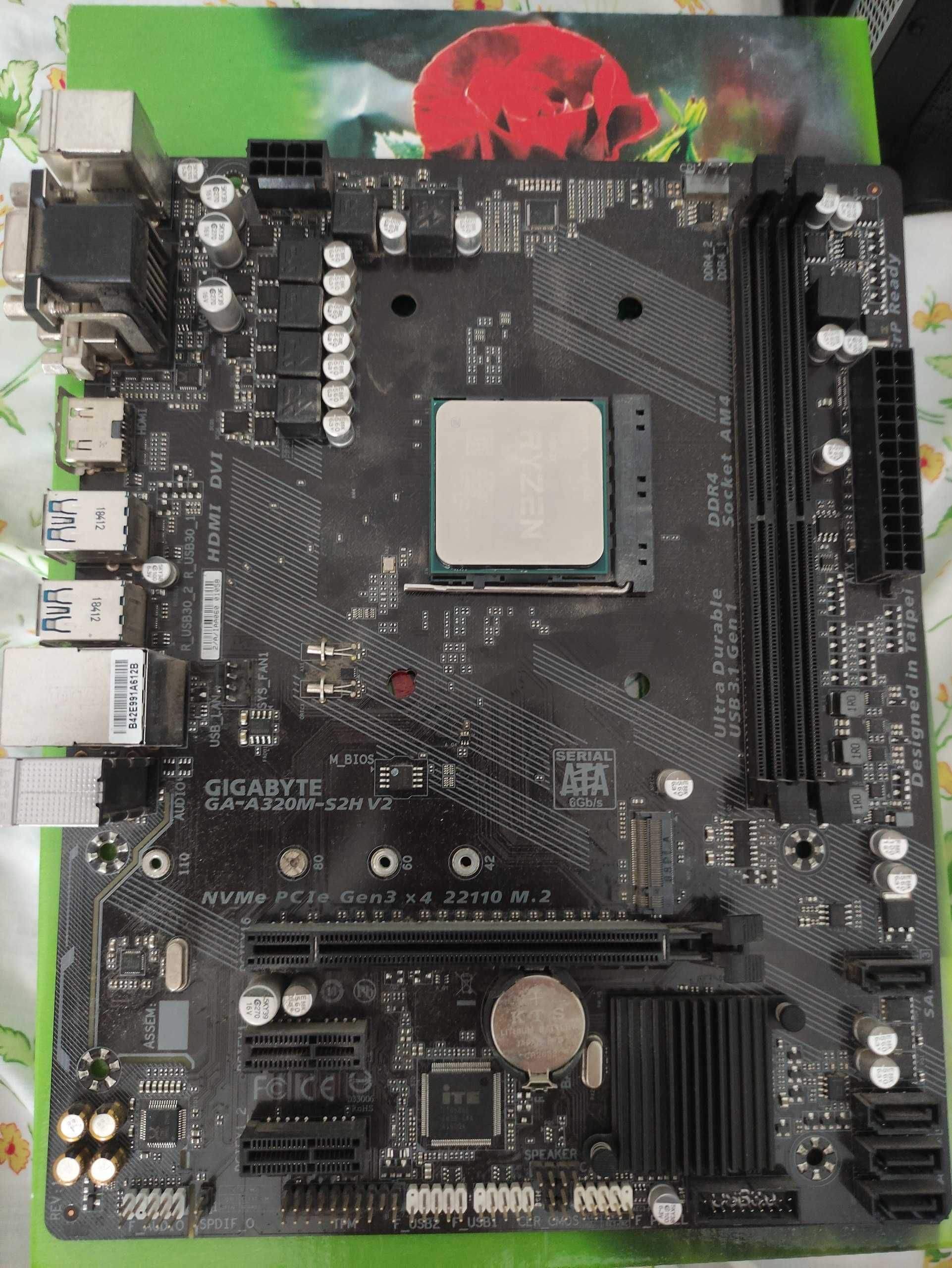 Комплект плата Gigabyte ga a320m s2h v2 + Процессор ryzen 3 3100
