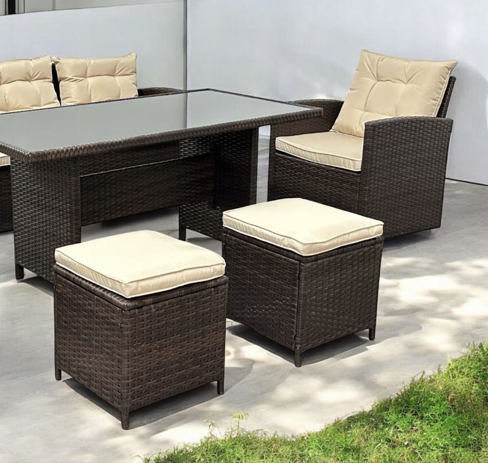 Meble ogrodowe technorattan kolory sofa fotele stół