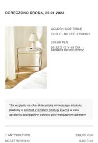 Złoty stolik Zara Home nowy