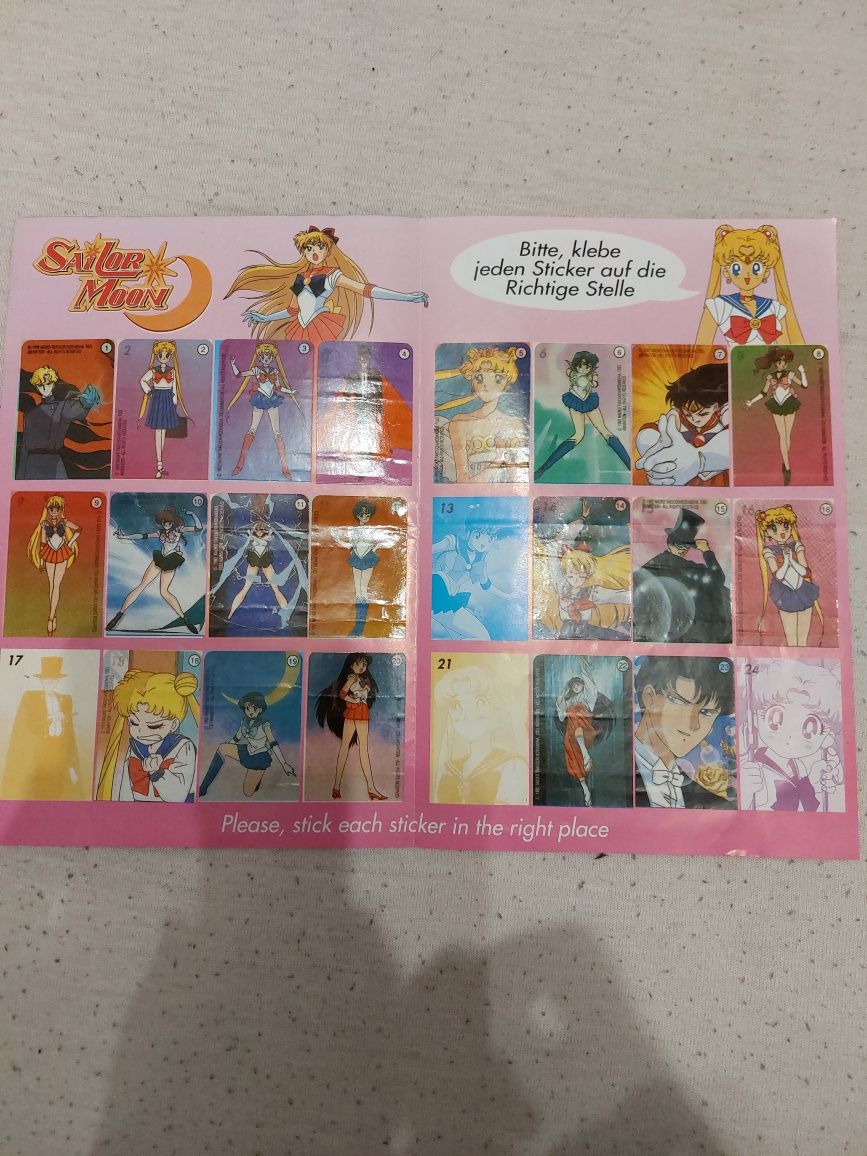Album na naklejki Sailor Moon, brakuje 6. Czarodziejka z Księżyca.