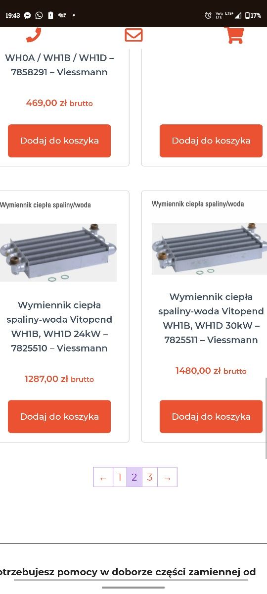 Części do kotła Viessmann vitopend wh1b