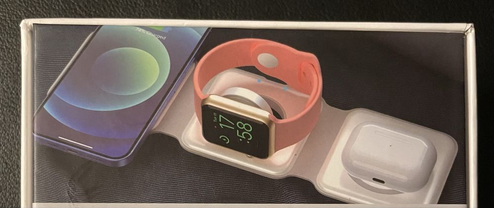 Carregador dobrável sem fios 3X1 iphone, airpods, apple watch