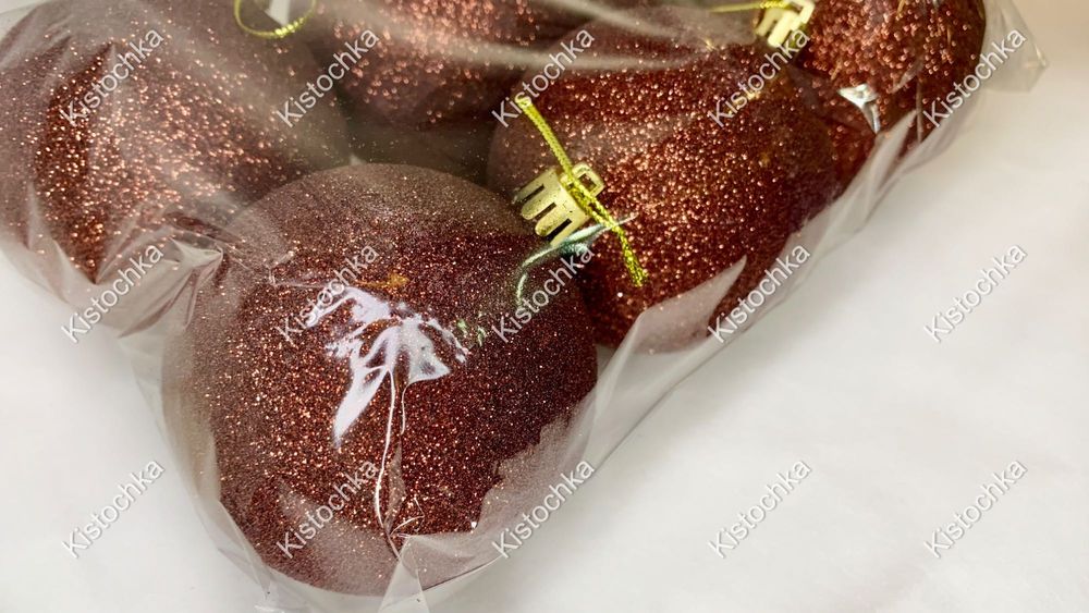 Новорічні Кулі різні кольори | Новогодние Шары разные цвета 60 мм 6 шт