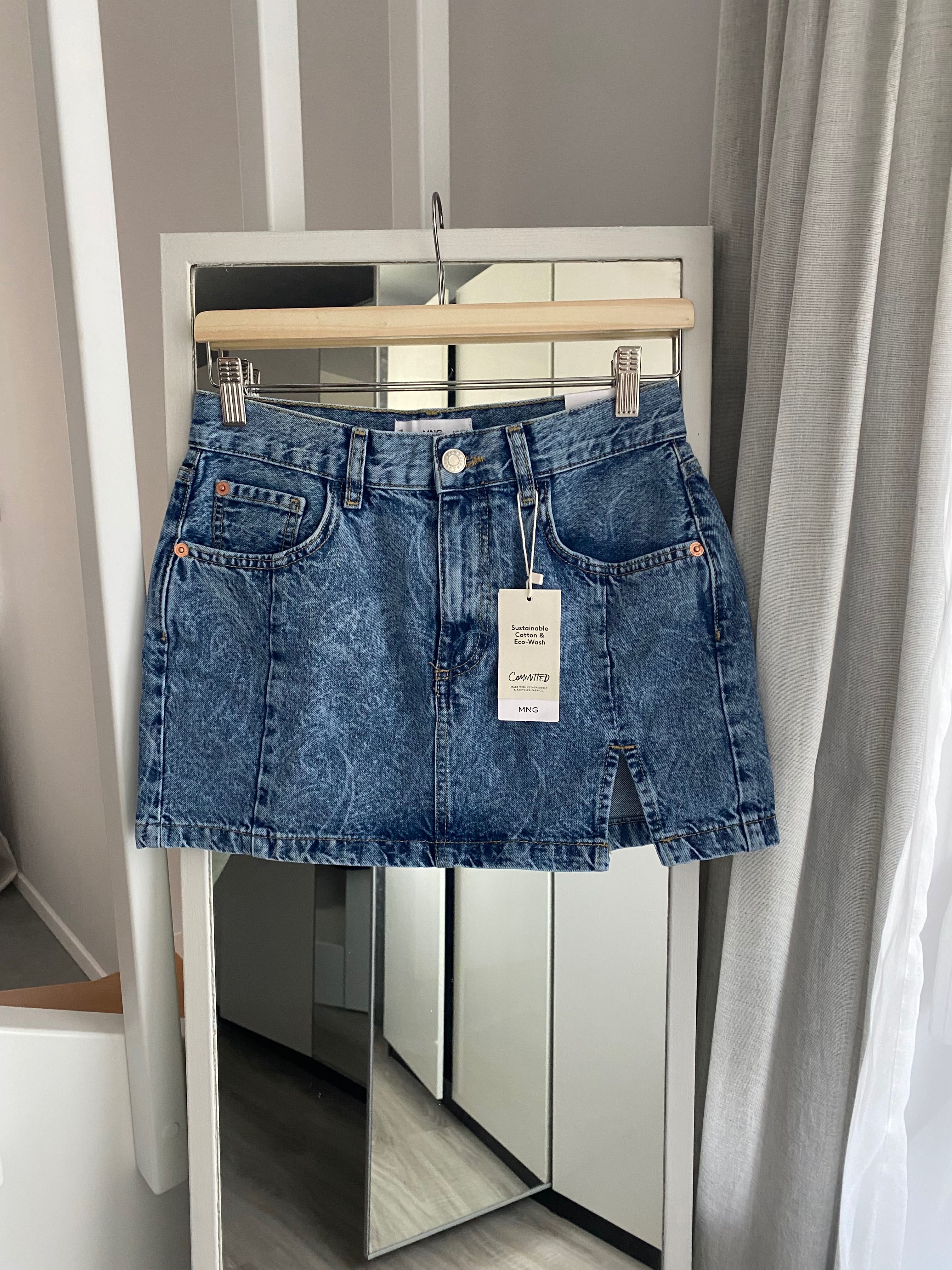 Jeansowa Mini Unikat Spódnica Mango