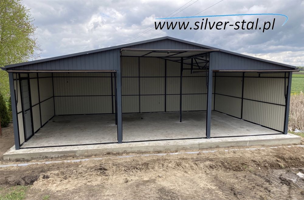 Garaż blaszany 9x6 wiata garaże blaszane 9x7 silver-stal