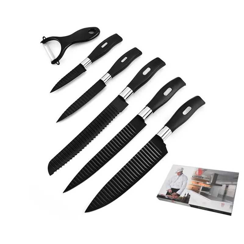 Набір міцних кухонних ножів з ножицями та овочечисткою Zepter 6 в 1