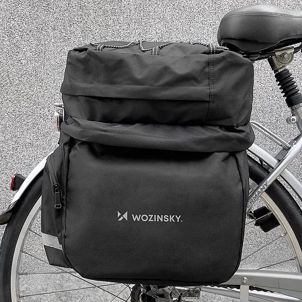 Wozinsky pojemna torba rowerowa 60 l na bagażnik (osłona przeciwdeszcz