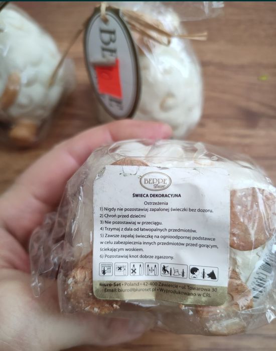 Świeca ozdobna wielkanocna baranek, owieczka