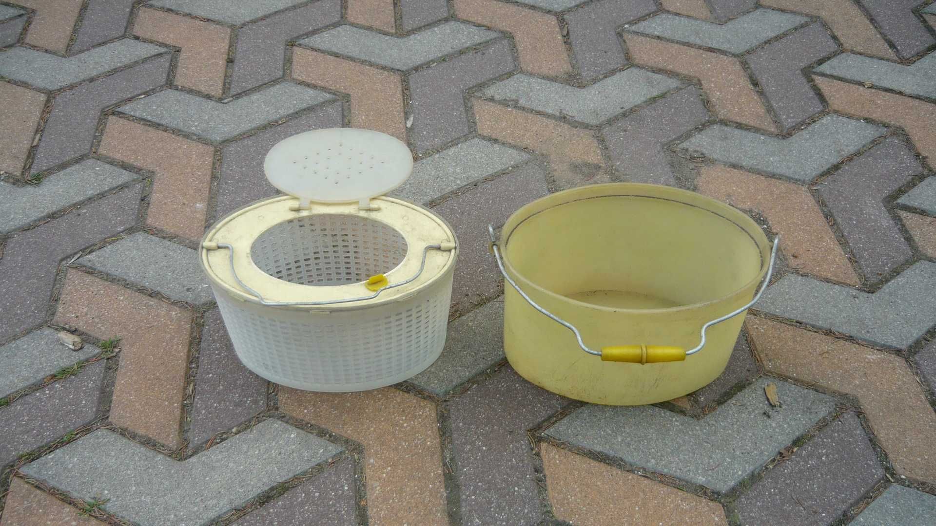 Sadzyk wiaderko na ryby plastikowe siatka na żywca