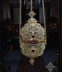 Филигранная лампада , лампадка для иконы с серебра и золота, кадило