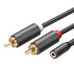 Ugreen Av102 Kabel 2X Rca (Cinch) Jack 3.5 Mm 0,25M (Czarny)