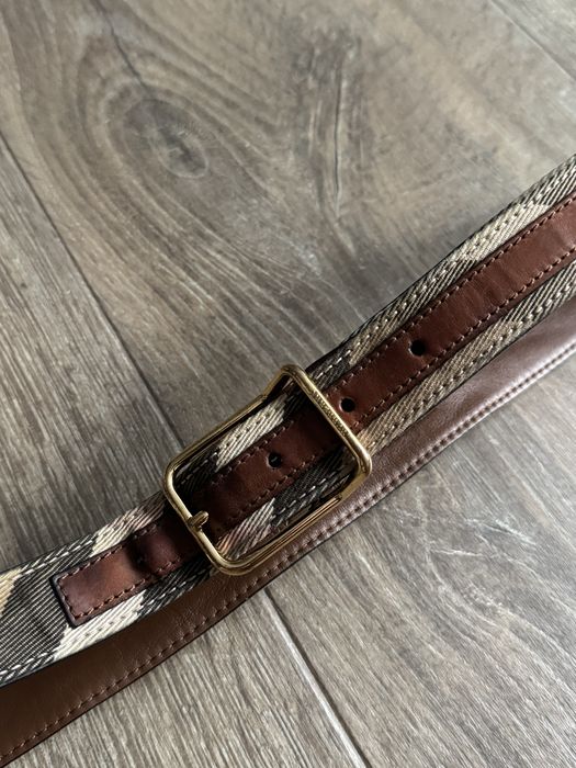 Ремінь burberrу nova check canvas and leather