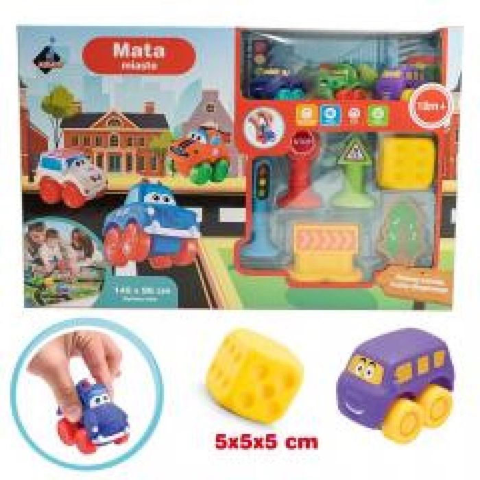 Mata miasto z miękkimi pojazdami pudełko,282x440 mm