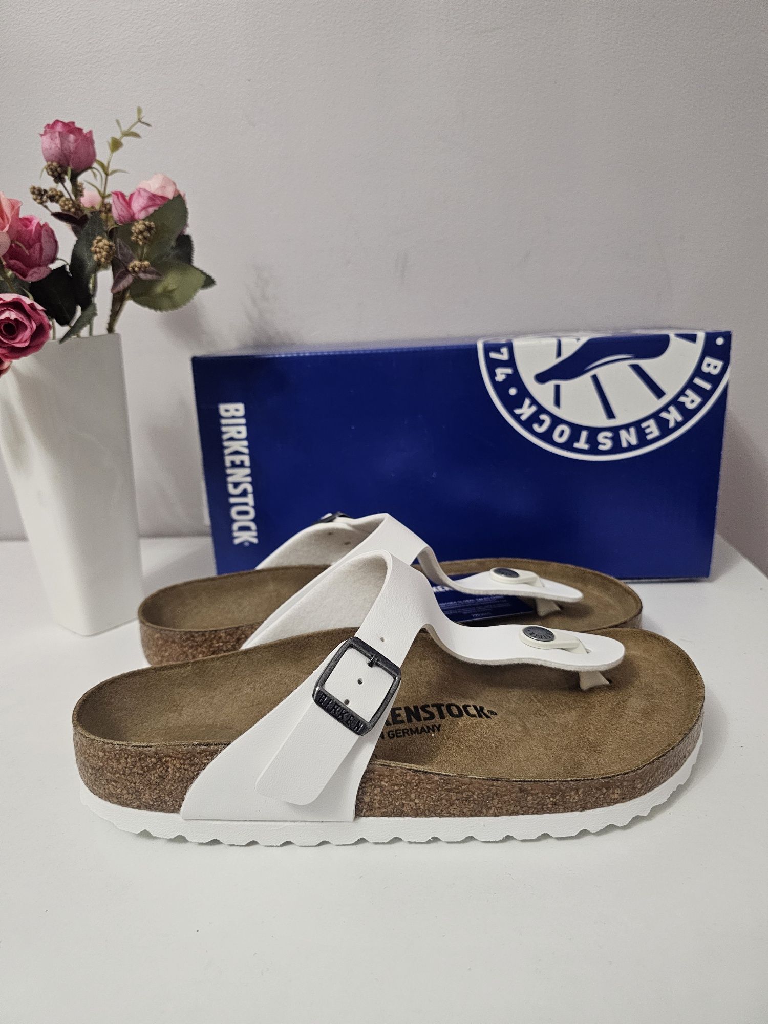 Birkenstock Gizeh japonki białe 37 regular fit