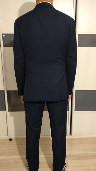 Garnitur granatowy jak nowy Dino Salvani 176/96/84