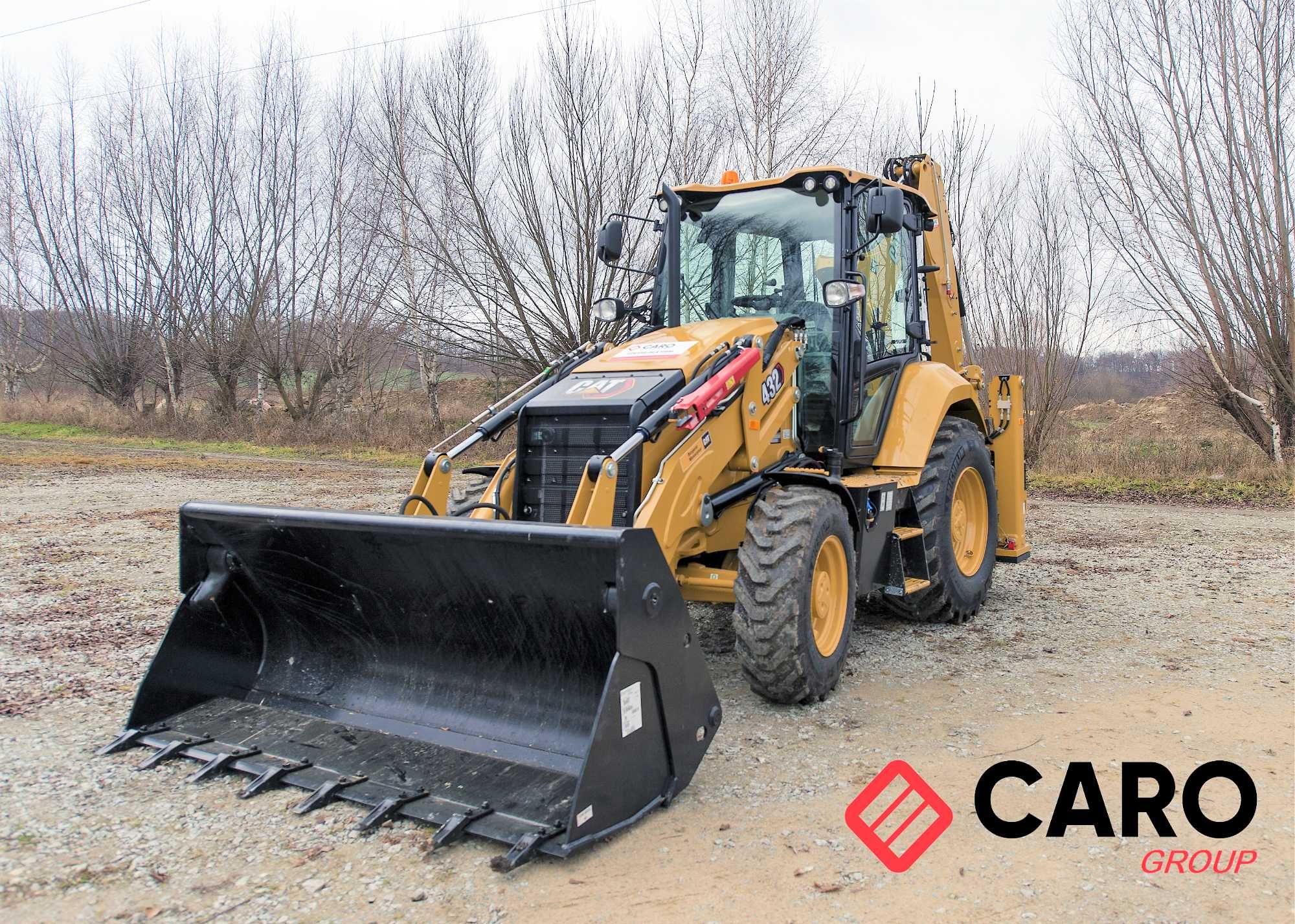 Usługi koparko-ładowarką wynajem CAT 432 transport wywrotką 20 ton