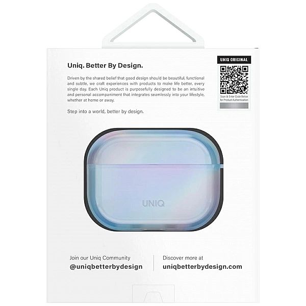 Etui UNIQ Iridescia na AirPods Pro 2 Hang Case - holo niebieskie