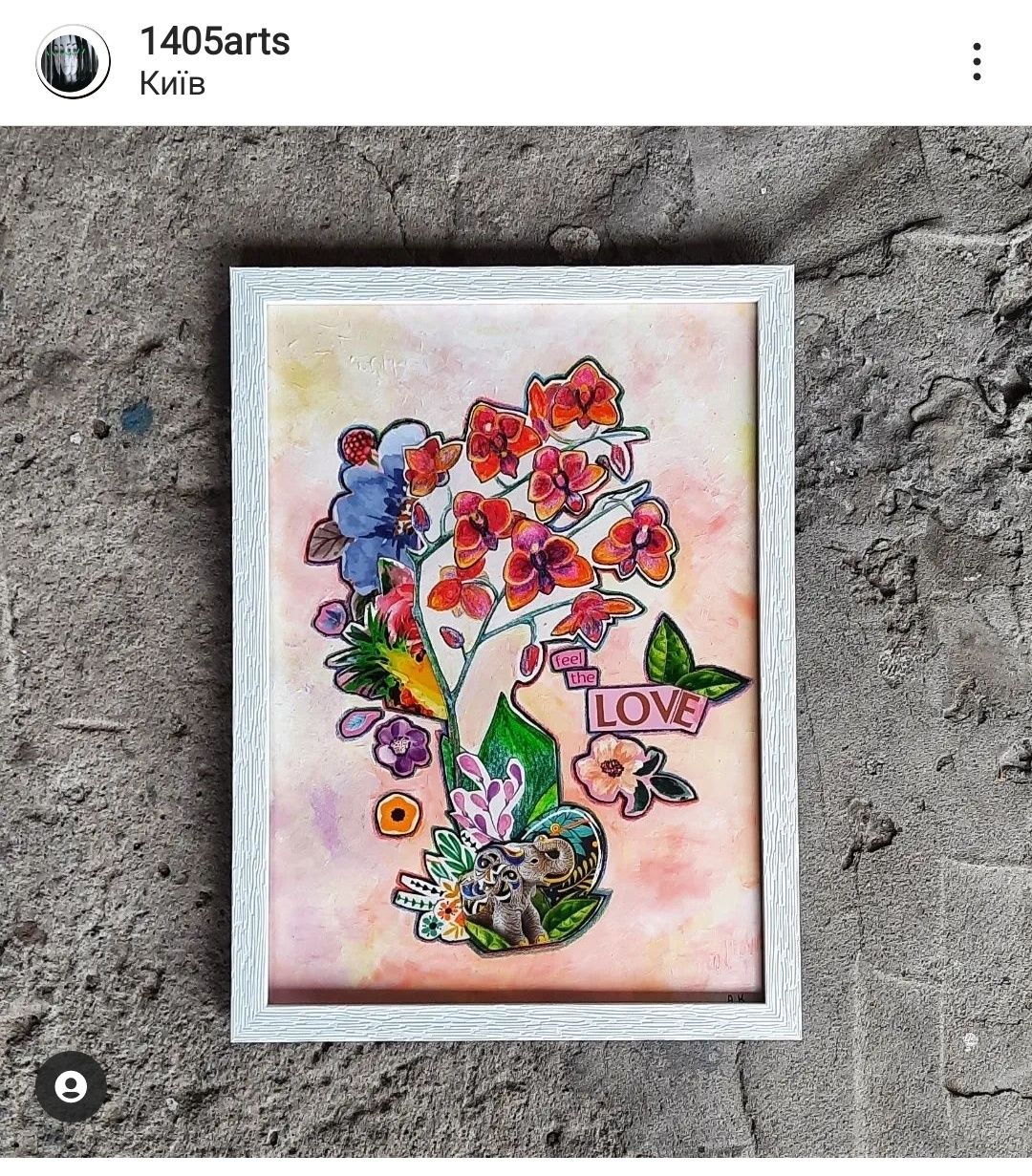 Картина, живопись, mixedmedia,  цветы