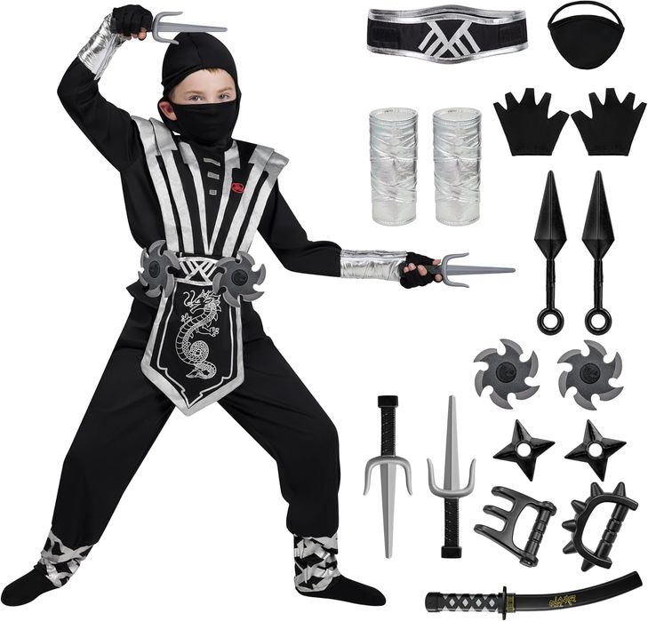 Kostium Ninja – strój wojownika dla dzieci Rozmiar 3-4 Lata