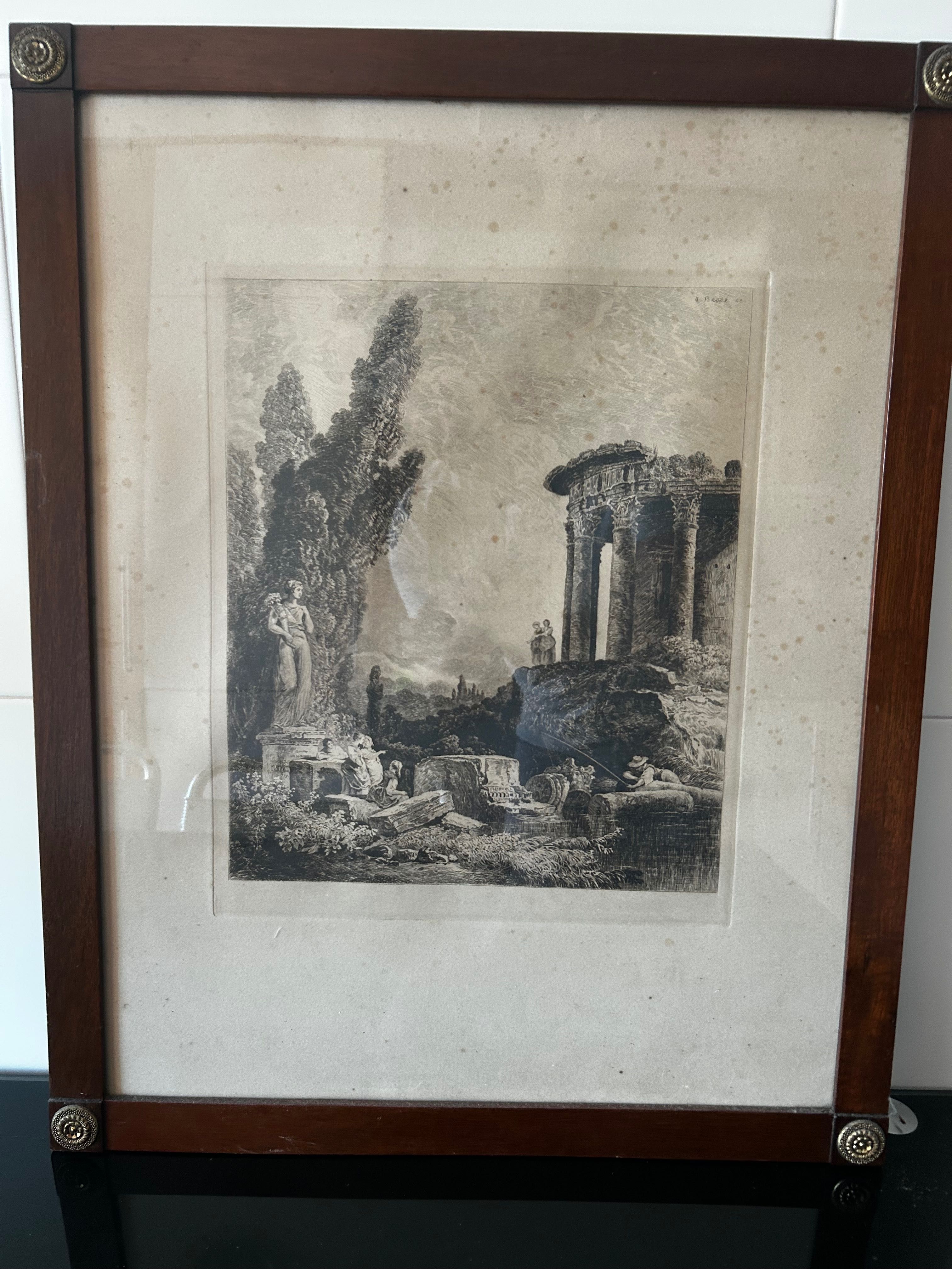 Gravura de Ruínas Antigas - Hubert Robert