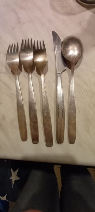 Sztućce Hackman Finland przy widelce duża łyżka i nóż