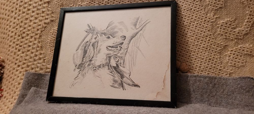 Stary obrazek 29x23 cm.