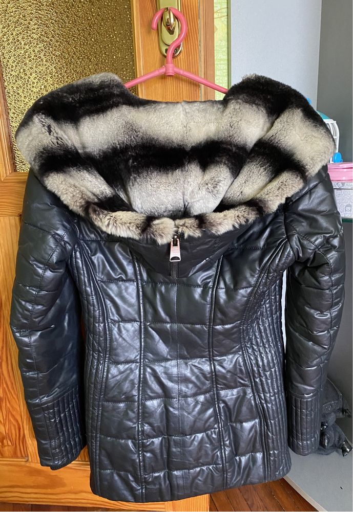 Куртка зимняя кожа + мех шиншиллы, 1000грн