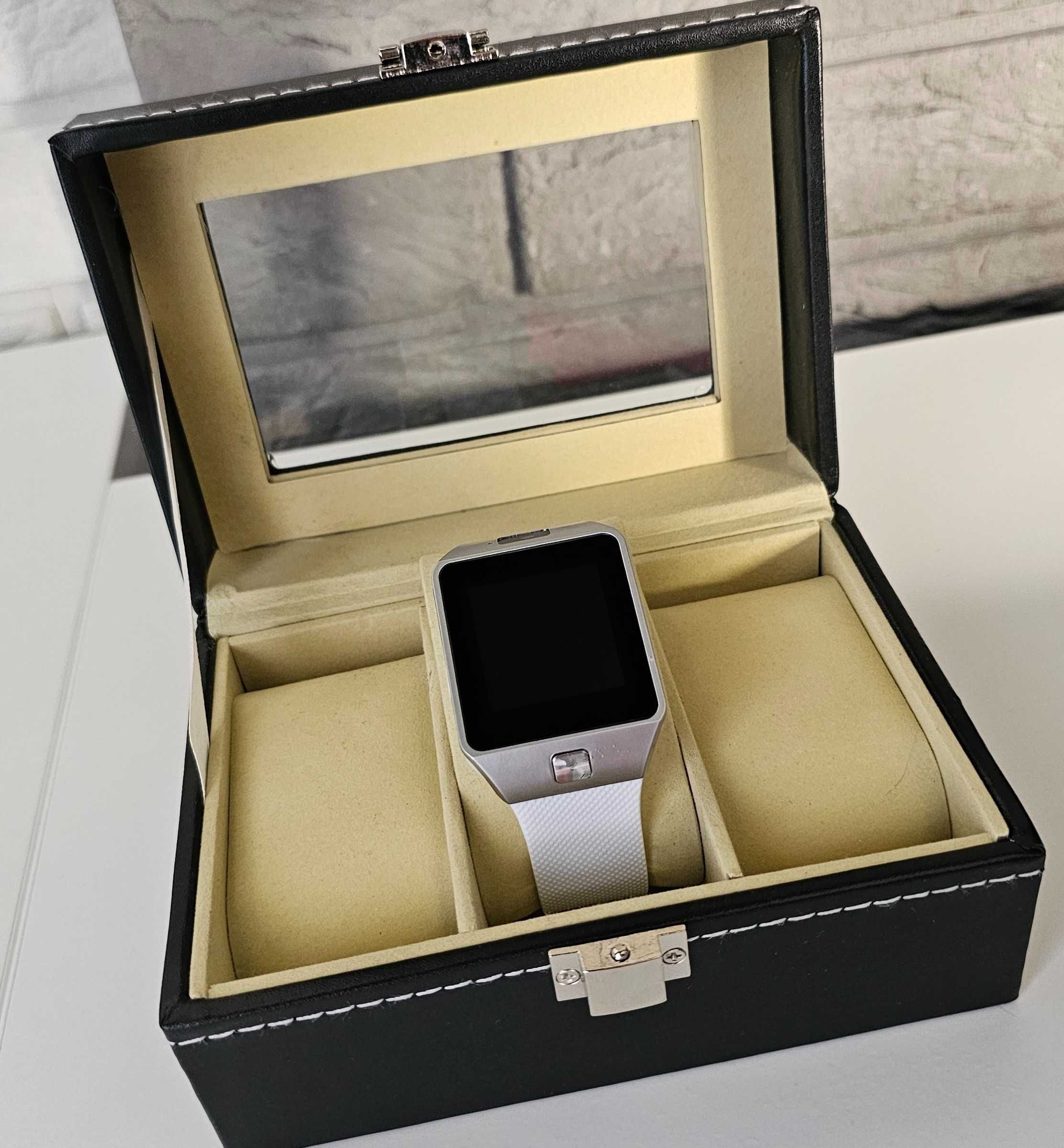 Zegarek Smartwatch do rozmów SIM karta smart srebrny biały white