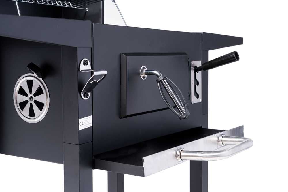 PROMOCJA Nowy Duży Grill Ogrodowy Węglowy Zamykany + Półki + Popielnik