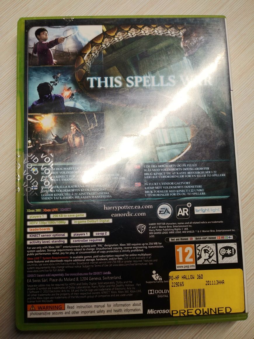 Gra gry do Xbox 360 kinect Harry Potter and the deathly hallows