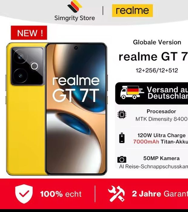 Realme GT7 T 12GB 512GB yellow 7000 mAh