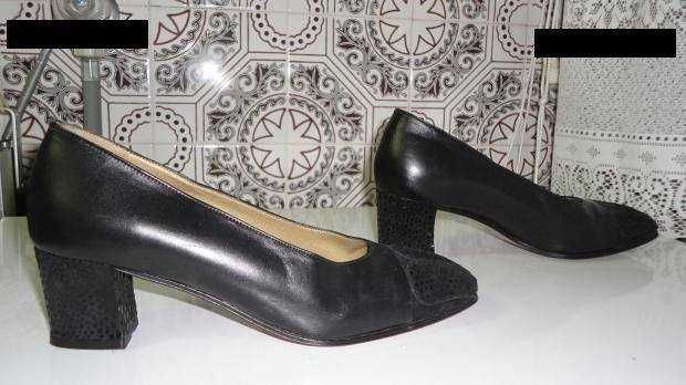 Sapatos de senhora em pele preto Bambi