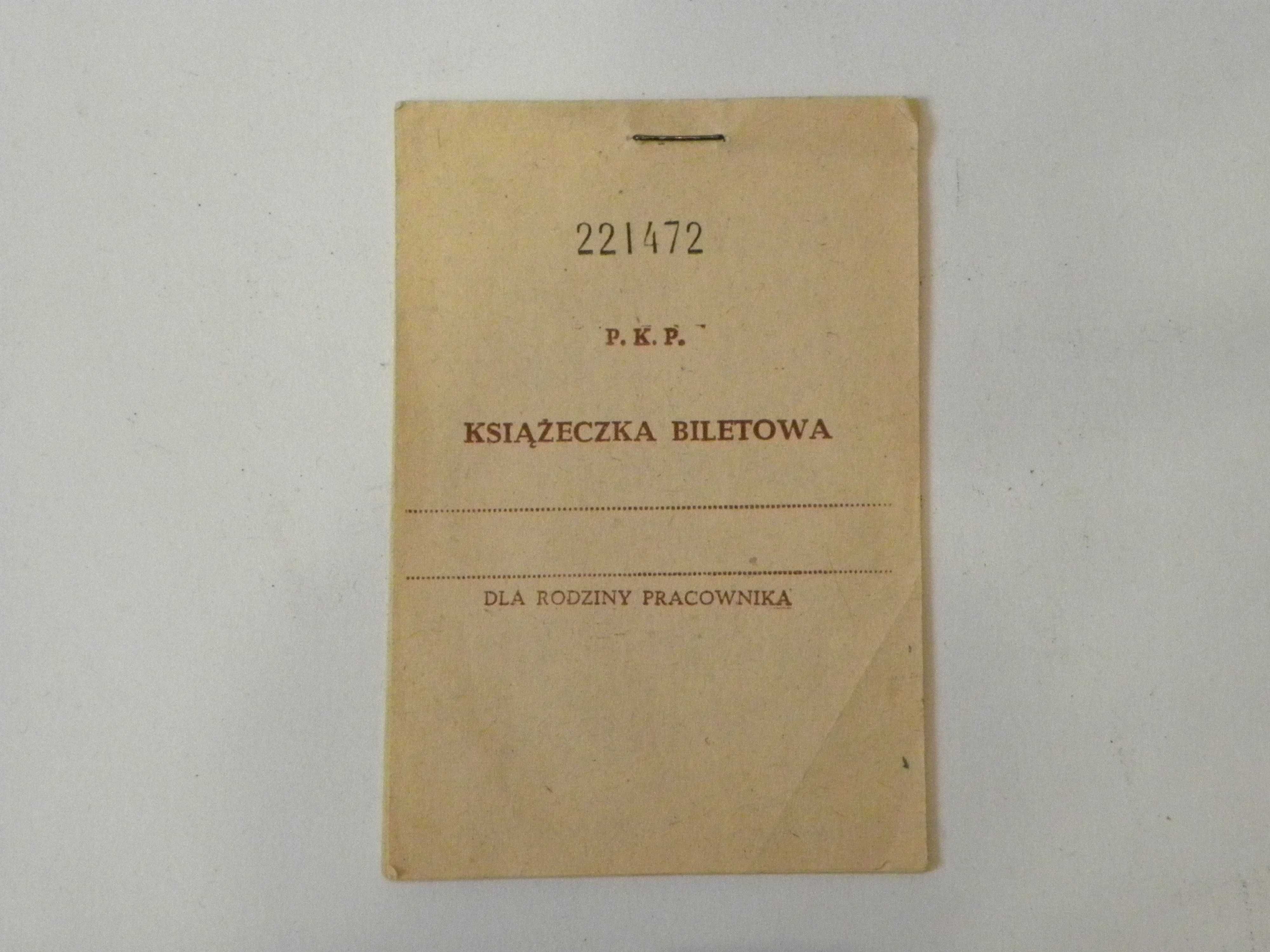 Kolekcjonerskie bilety kolejowe książeczka biletów PKP rok 1990