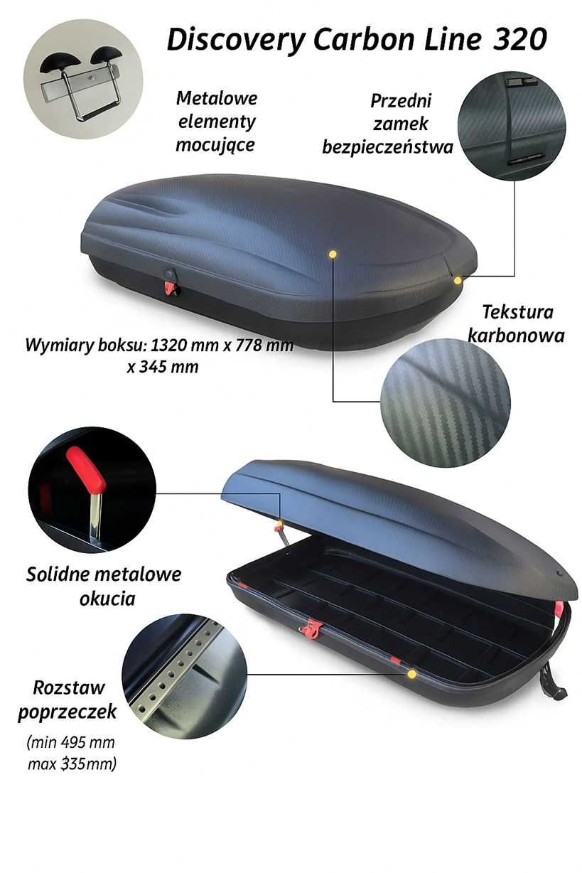 Box dachowy Art Plast Carbon 320 l. DARMOWA DOSTAWA!