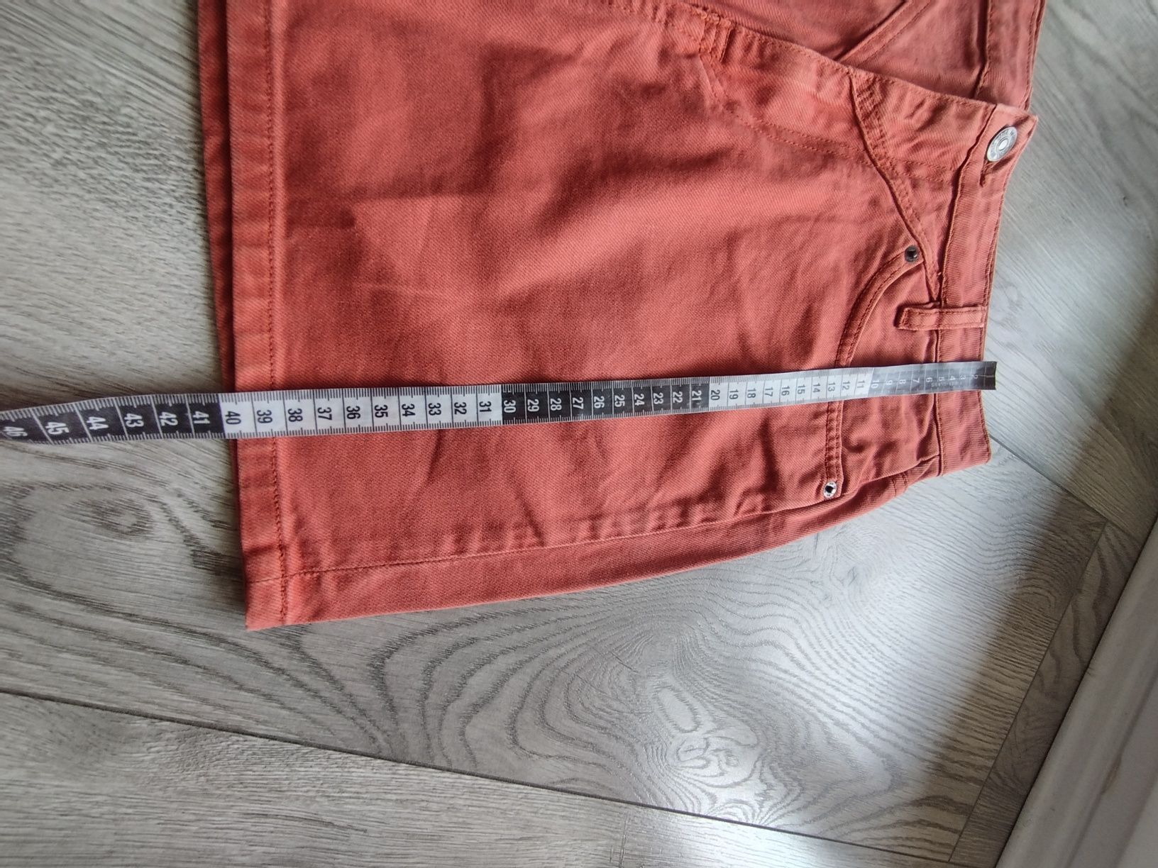 R.M L Zara pomarańczowa koralowa spódniczka mini z kieszeniami jeansow