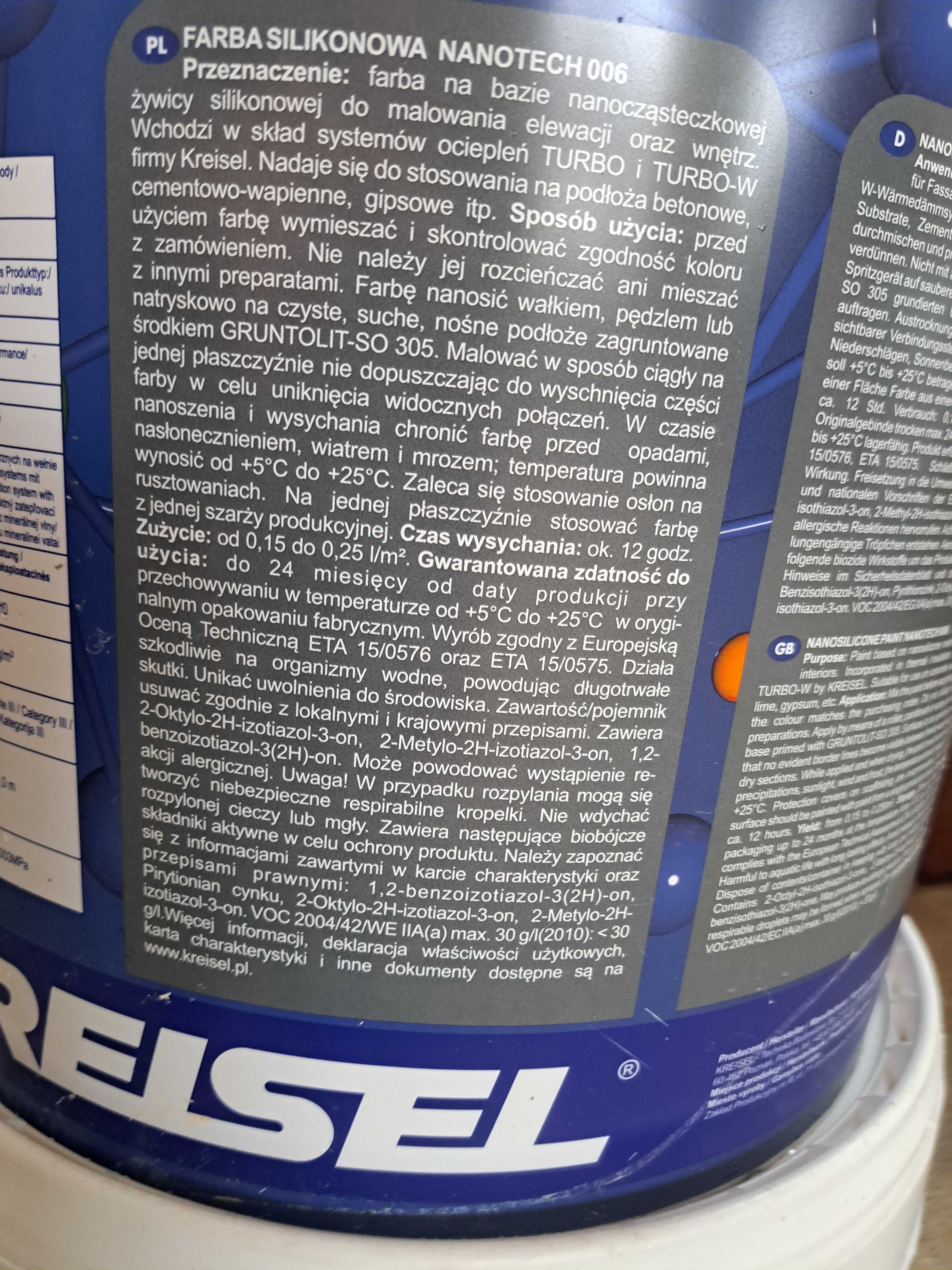 Farba silikonowa nanotech elewacyjna firmy kreisel