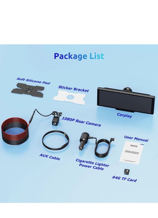 4K Dash Cam Car Stereo Touch Screen Wireless Carplay & Android Auto+Re