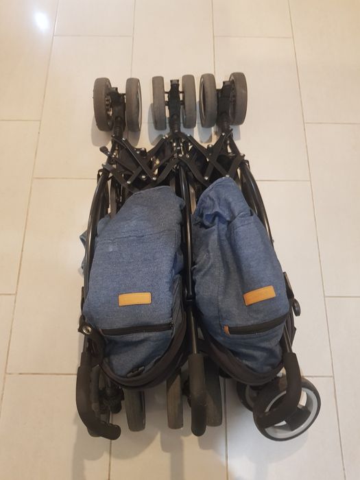 Wózek spacerowy parasolka Easy Go Duo Comfort składany podwójny bliźni
