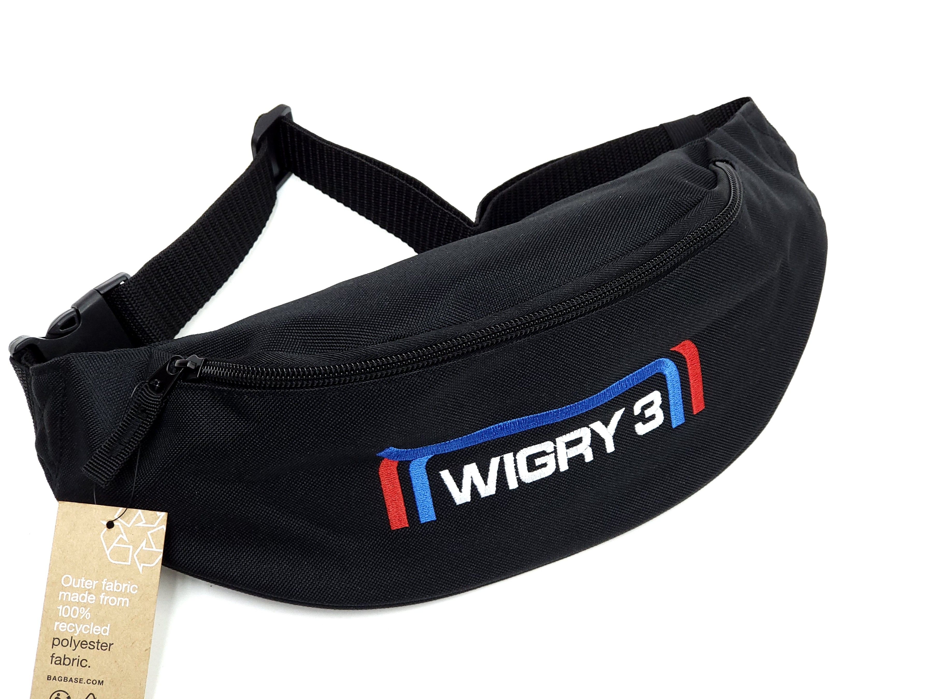 NOWA Nerka z napisem Wigry 3 czarna saszetka torebka PRL