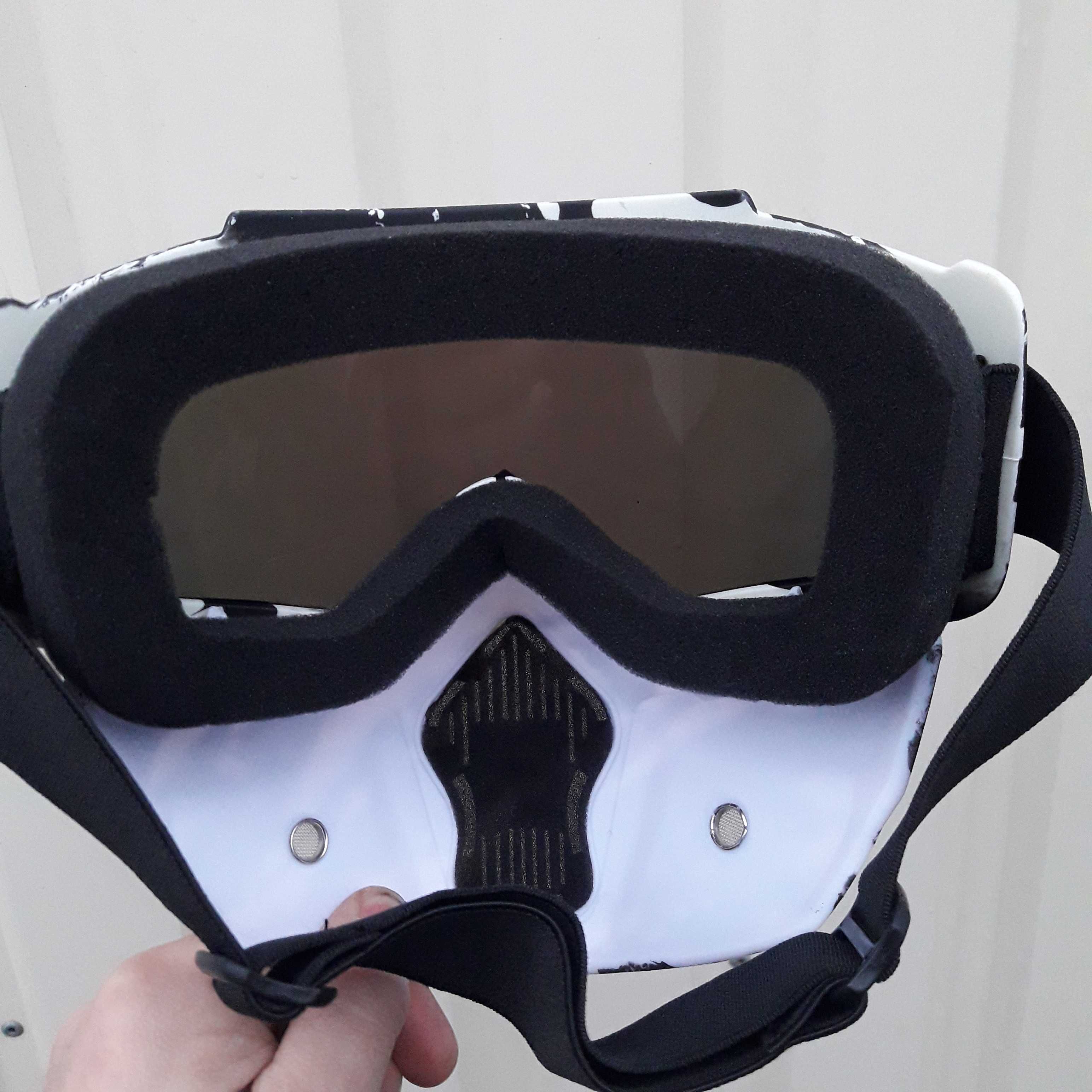 очки маска PitBicke ATV красные с затемнённым стеклом